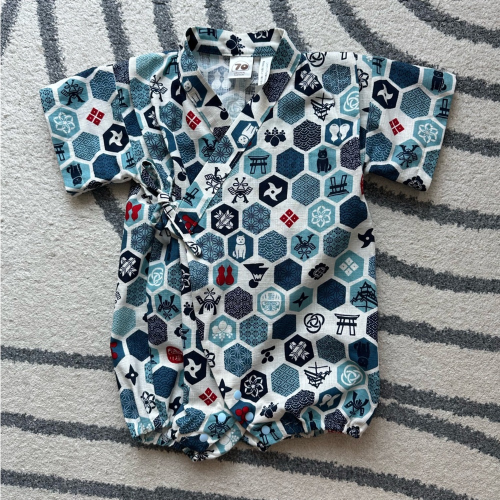 Baby Japanese Kimono Sushi Chef Costume Onesie 12M